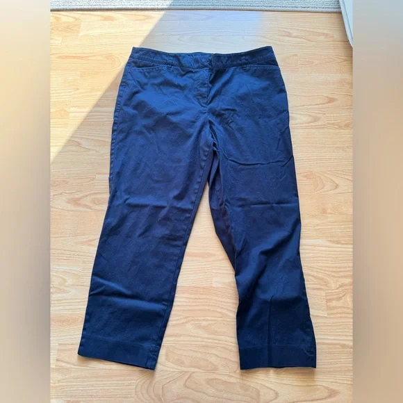Talbots Perfect Crop Navy Chino Pants - Picture 2 of 6